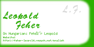 leopold feher business card